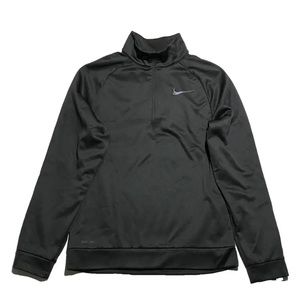 Nike Dri Fit 1/4 Zip Pullover Mens Size Small Black Long Sleeve Fleece Lined EUC
